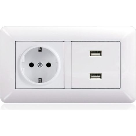 Prise USB Secteur Multiple, Chargeur USB Multiprises avec 1 Sortie AC, 3 Ports USB, Prise Murale Electrique Compatible avec iPhone/iPad, Idéal pour Chambre Bureau Domicile(blanc, arc)