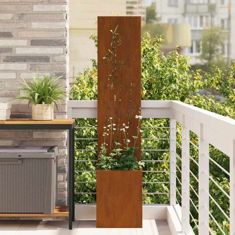 vidaXL Schermo per privacy in giardino Floreale Ruggine 32 x 140 cm