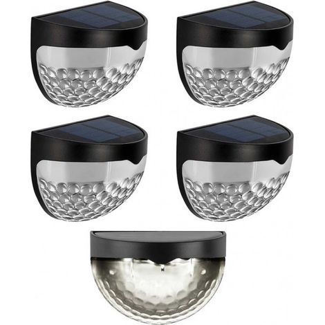 Solar-Wandleuchten für den Außenbereich – 4er-Set – mit Tag-/Nachtsensor – Schwarz – Wasserdicht – Für Garten und Treppe (1/5)
