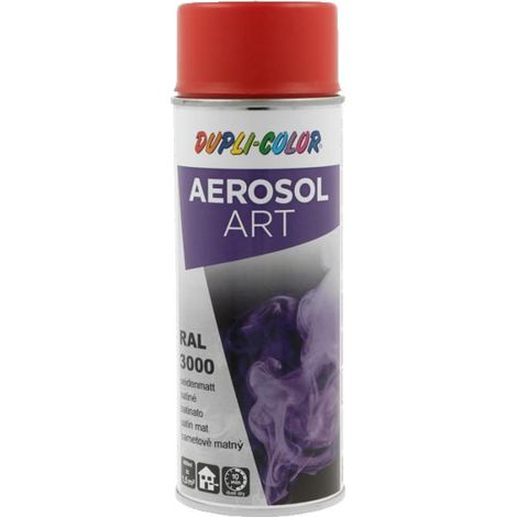 Bombe de peinture - Rouge flamme - RAL 3000 - Satiné - Tous supports - Aérosol Art