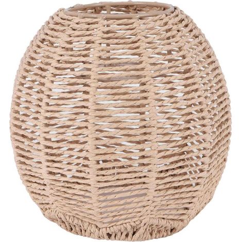 Abat Jour Rotin Tissé Main Style Rétro Éclairage Décoratif Lustre Lampe Couvercle