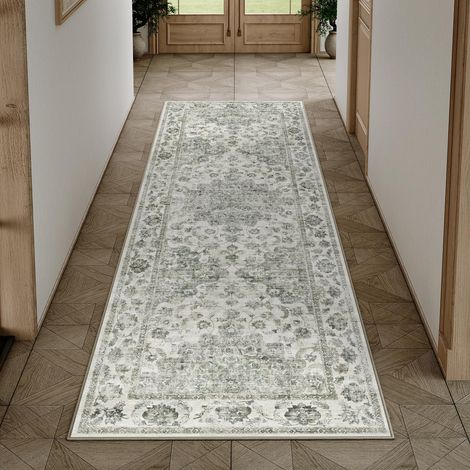 Vert Vintage 60x180cm Tapis Long Couloir Antidérapanta Cuisine,Chambre Enfant Rugs,Descente de Lit Rug,Lavable en Machine Carpet,Interieur Doux Poil Ras,Bureau Carpets (1/5)