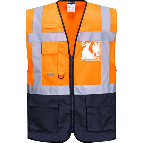 Gilet Executive Warsaw Couleur : Orange/marine Taille Xl - Portwest (1/6)