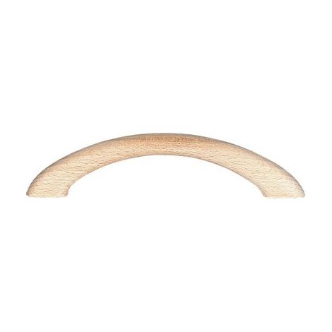 Poignée demi-lune hêtre brut poncé - longueur 121 mm. entraxe 96 mm - CADAP