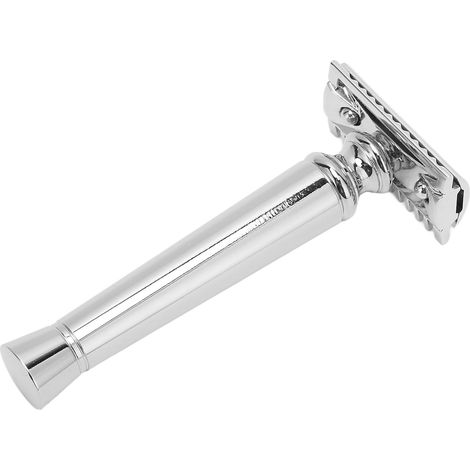 Rasoir de sûreté vintage avec manche ergonomique, anti-rouille - Idéal pour barbier à domicile, salon ou voyage - Cadeau pour hommes (1/5)