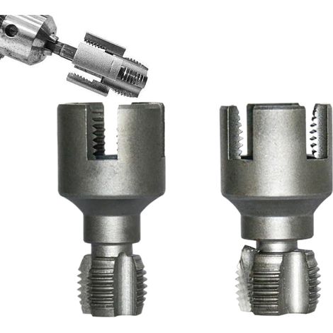 Taraudeuse Pour Tuyaux  Double Taraudeur Intégré Tubes,Outil de Réfiletage et Coupe Filets pour Bois Maison Bâtiment Automobile Atelier Réparation Extérieur Industriel Jardin - (1/5)