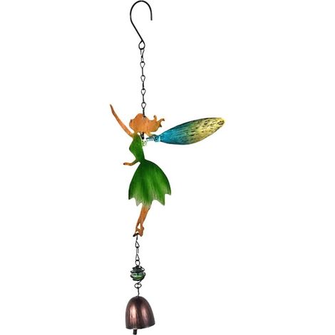 Carillon éolien en métal coloré en Forme de Petit Ange Peint à la Main pour extérieur, décoration pour Jardin, terrasse, Balcon