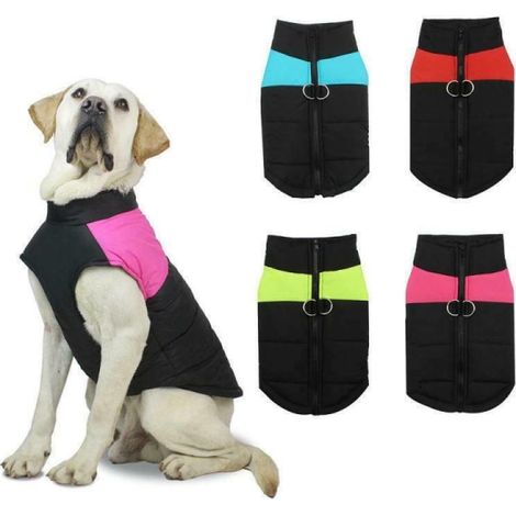 Manteau chien imperméable hiver chaud rouge veste chien réfléchissante manteau chaud chien extérieur (1/5)