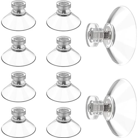 Lot de 10 Ventouses Transparentes 25 mm, sans Perçage, Fenêtre Verre Carrelage Auto, Décoration Cuisine... (1/5)