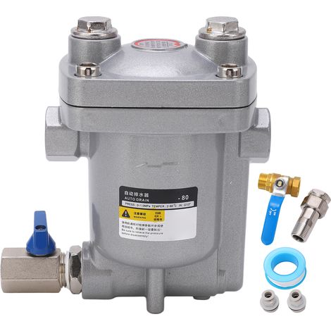 Vanne de vidange automatique haute pression ADTV 80 G1/2in, conception flottante anti-colmatage pour réservoir d'air, purgeur d'eau automatique (1/5)