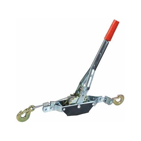 Ribimex – Treuil manuel tire-fort 2 tonnes – Câble acier 5mm de 2,20m – Force de traction 2000kg avec poulie – Pour chantiers humides et terrains accidentés