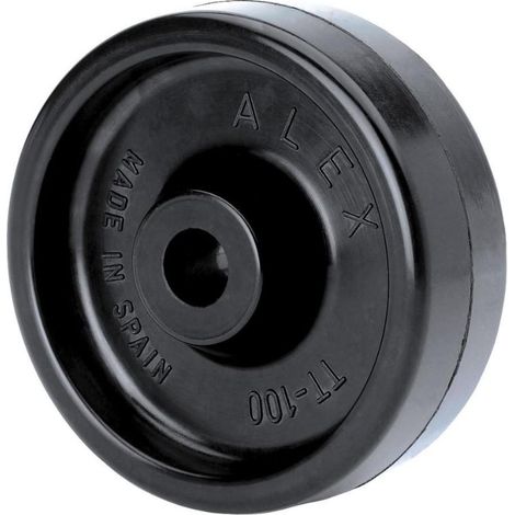 RUEDAS ALEX rueda tt100-12-41 resina negra eje liso , Características
Rueda de resina.
Indicada para los sectores industriales.
Soporta temperaturas de hasta +280ºC en intervalos de 30 min.

Diámetro  (1/3)