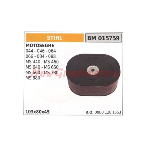 Filtro de aire STIHL para motosierra 044 046 064 066 084 088 MS 440 460 640 015759