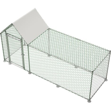 Enclos métallique pour petits animaux 3 x 1 x 1,5 m avec toit PE imperméable et serrure de sécurité (1/5)