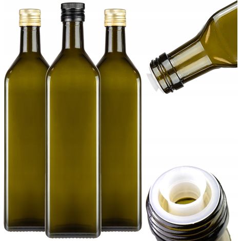 10 botellas de aceite de oliva Marasca de 1 litro con dispensador.