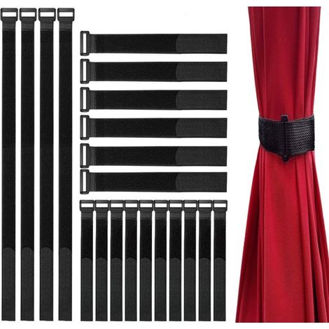 Lot de 20 serre-câbles – 2,5x60 cm – Réutilisables – Fixation velcro – Organisation (1/5)