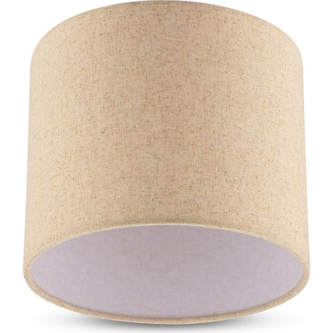 Abat-jour rond design moderne en lin - Ø20cm - abat-jour de remplacement E27 pour suspension, lampe de table et lampadaire, taupe (1/5)