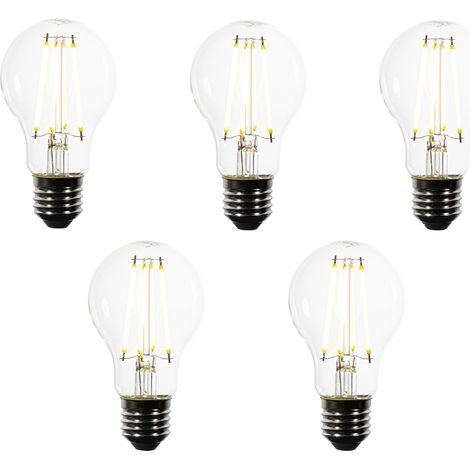 QAZQA 5er-Set E27 LED-Glühbirnen A60 Klar 2,2W 470 lm 3000K