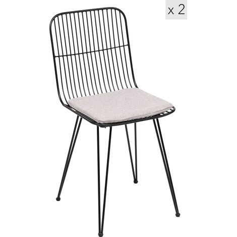 Nordlys - Lot de 2 Chaises de Salle a Manger Industrielles Metal (1/5)