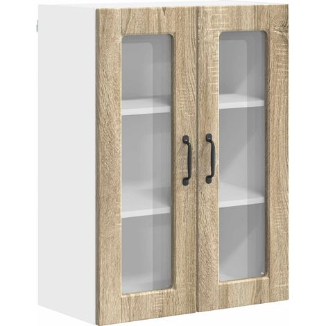 Maison Exclusive - Mobile in vetro da parete PORTO Rovere Sonoma 60 x 31 x 80 cm