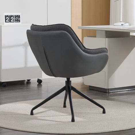 Chaise de bureau domestique,fauteuil en faux cuir,fauteuil de maquillage à siège profond – idéal pour le salon et la chambre(CHI)