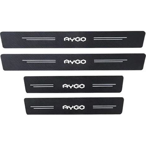 (Convient pour AYGO) Bandes de protection adhésives pour seuils de porte de coffre de voiture, compatibles avec l'emblème Toyota AYGO. Accessoires anti-rayures. (1/4)
