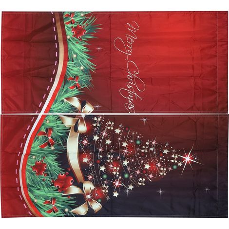 Wasserdichter Weihnachtsvorhang, Fensterdekoration, Weihnachtsschmuck, Wohnzimmer-Festtagsdekoration, 150 x 166 cm (1/5)