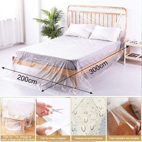 Ineasicer Lot de 2 Housse de Canapé en Plastique Transparent 2 3m Housse de Protection pour Canapé Imperméable (1/4)