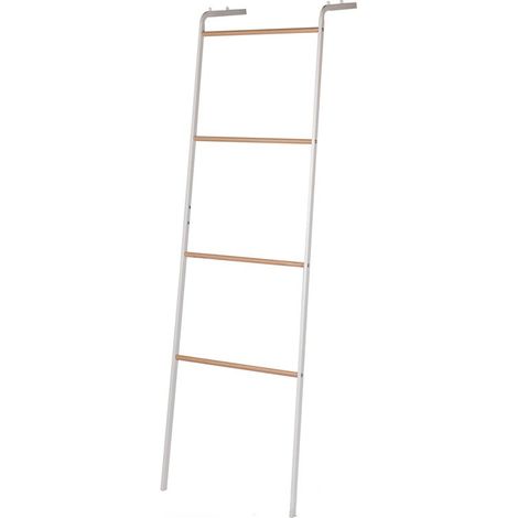 Porte Serviette Bois Métal H154cm Moderne Blanc - SILUMEN (1/3)