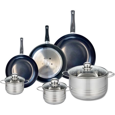 Ensemble de 3 Poêles de cuisson 20, 24 et 28 cm et 3 faitouts 12, 14 et 24 cm Elo Prima Brillant (1/5)