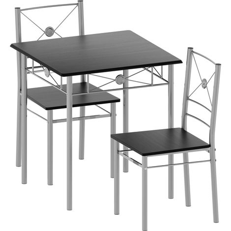 Roslyn 2 Seater Dining Set Table And Chairs Dining Furniture, Black