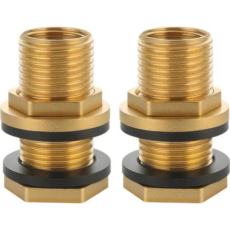 Raccord de Citerne d'Eau de Pluie en Laiton – 2 Pièces, G3/8" à G1/2", Avec Joints Caoutchouc Inclus (1/5)