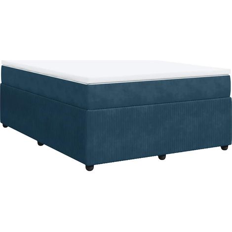 Maison Exclusive - Cama box spring con colchón terciopelo azul os (1/5)