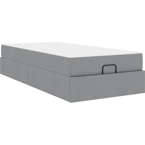 Maison Exclusive - Struttura letto con materasso 2 pz Grigio chiaro Tessuto (1/5)
