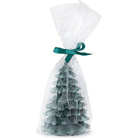 Candela decorativa albero di natale in cera per decorazioni natalizie -Bianco / 13 cm