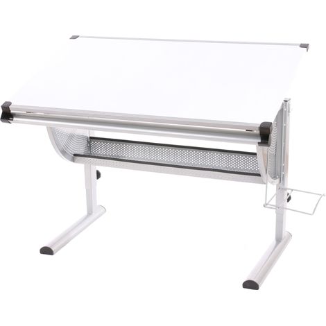 Bureau enfant Oxford, plateau inclinable, hauteur réglable, blanc (1/5)