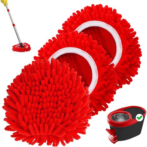 Confezione da 3 testine per mocio, sostituibili, compatibili con il sistema a serbatoio singolo O-Cedar Easy Wring, mocio rotante riutilizzabile, testina sostituibile (1/5)