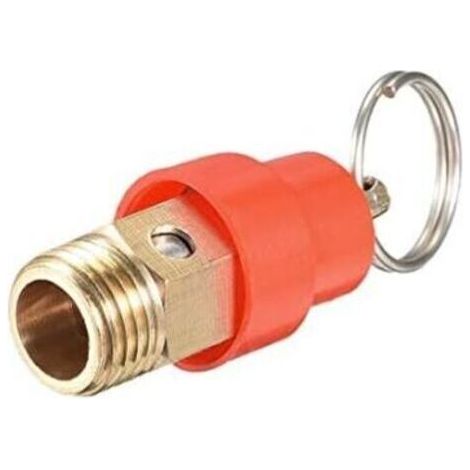 Sécurité Valve Air Compresseur Pression Limitation Soupape G1/4 Mâle 115PSI Ensemble Pression Rouge Chapeau 1Paquet (1/3)