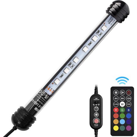 Lampe LED pour aquarium de 18 cm avec télécommande, lampe LED RGB multicolore pour aquarium d'eau douce (1/5)
