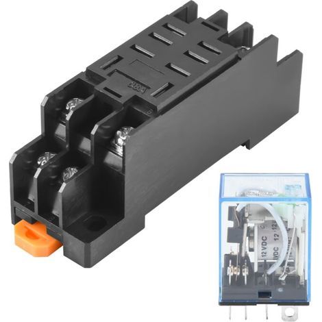 12V DC Relais de Puissance Bobine DPDT LY2NJ HH62P-L JQX-13F 10A Avec PTF08A Douille Base (1/4)