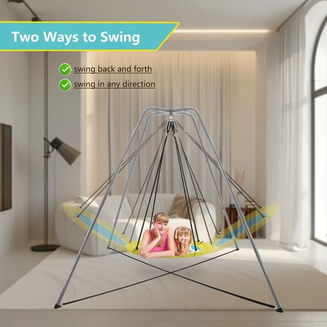 Lot de supports de balançoire gris - fixation seule, balançoire panier non fournie