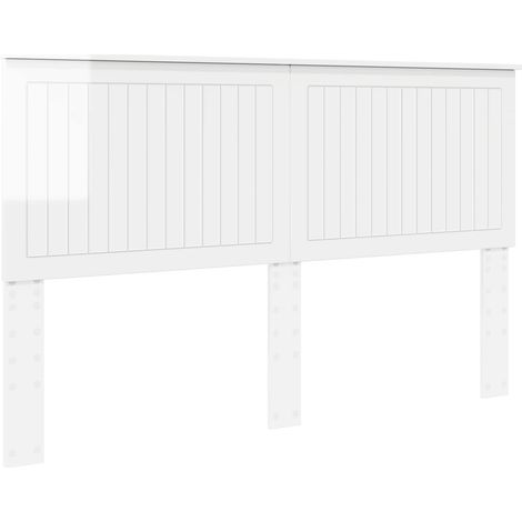 Maison Exclusive - Tête de lit Blanc Brillant 160 cm Bois d'ingénierie (1/5)