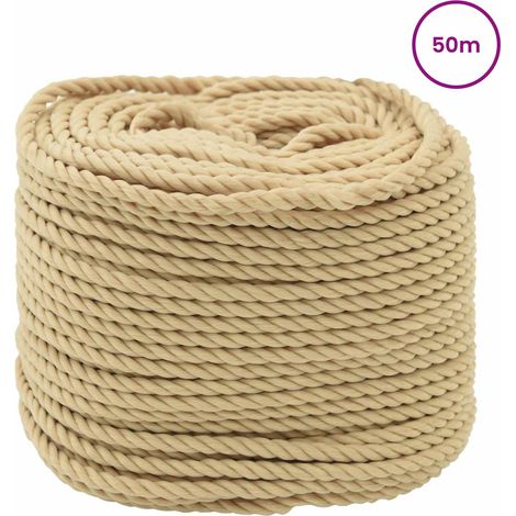 vidaXL Cuerda para barco 6 mm 50 m Natural (1/2)