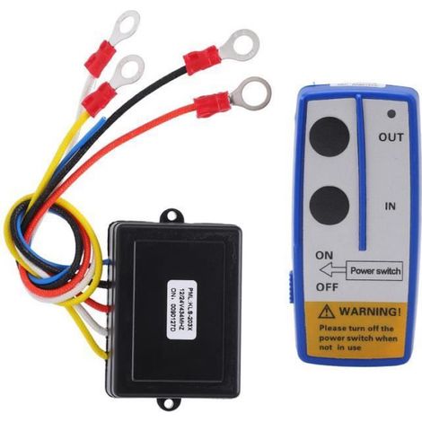 1 Kit télécommande treuil sans fil, portée 23m, récepteur 434MHz, interrupteur robuste, pour treuil 12V/24V (1/4)
