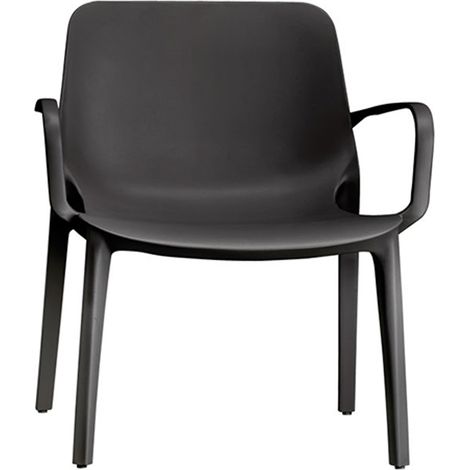 Sedia poltrona Lounge GINEVRA S-C-A-B Interno ed Esterno con braccioli antracite Impilabile in Tecnopolimero Rinforzato con Fibra di Vetro Made in Italy (1/3)