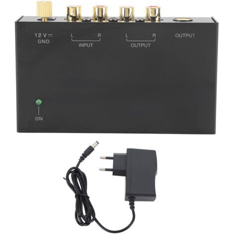 Préamplificateur phono AC en métal 100-240 V pour platines vinyles (prise UE).