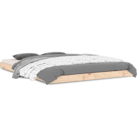 Maison Exclusive - Cadre de lit sans matelas 135x190 cm bois de pin massif (1/5)