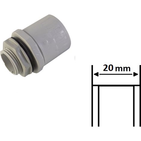 Raccordo tubo rigido scatola passo metrico tenuta stagna Ø 16 20 25 32 mm IP65 in PVC grigio collegamento cassetta 20 mm (1/2)