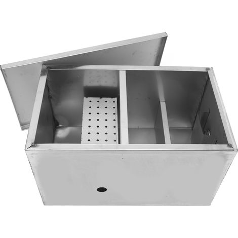 Piège à graisse 400x250x230mm, intercepteur Commercial, séparateur d'huile et d'eaux usées en acier inoxydable pour la maison (1/5)