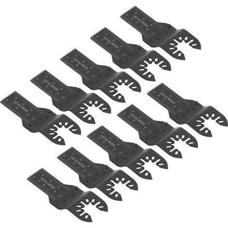 10 Lames de Scie Oscillante 20mm pour Bois, Plastique et Métal - Changement Rapide - Kit Multifonction (1/5)